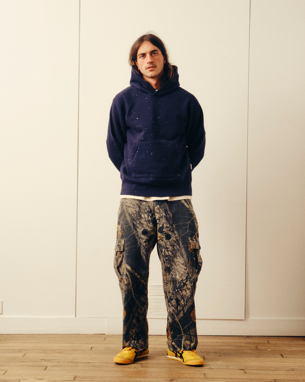 Sweat à capuche Action Painting - Marine