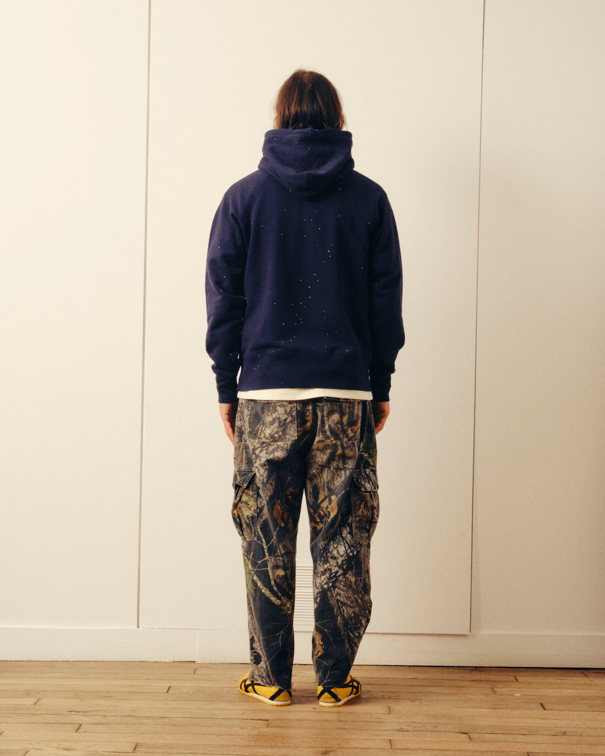 Sweat à capuche Action Painting - Marine