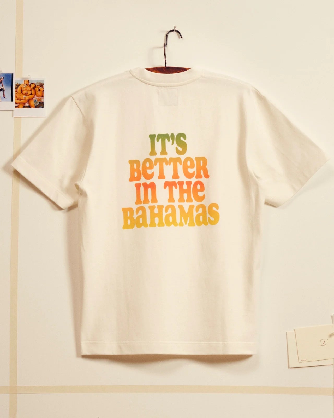 T-shirt C'est mieux aux Bahamas - Écru