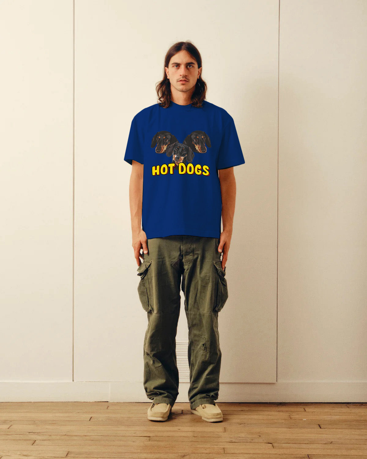 T-shirt Hot Dogs - Bleu