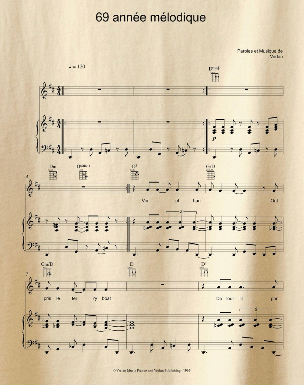 T-shirt 69 - Blanc cassé