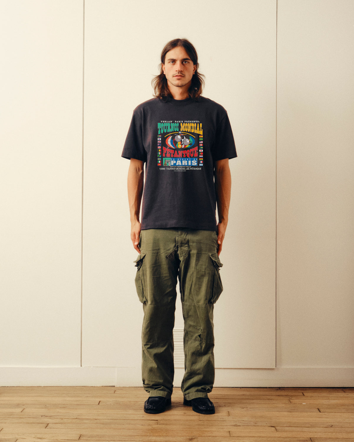 T-shirt Pétanque - Noir délavé