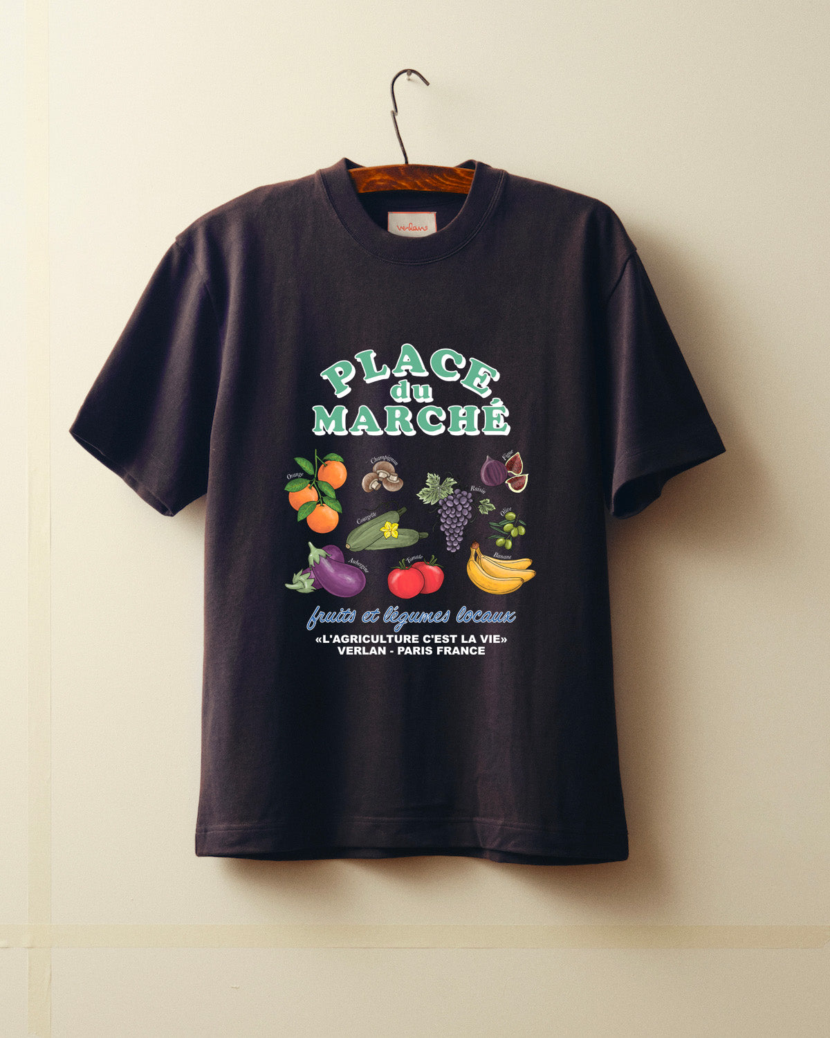 Verlan⎜T-shirt Market Noir délavé - Main Image