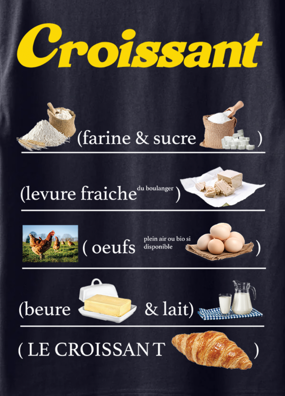 T-shirt Croissant - Bleu marine