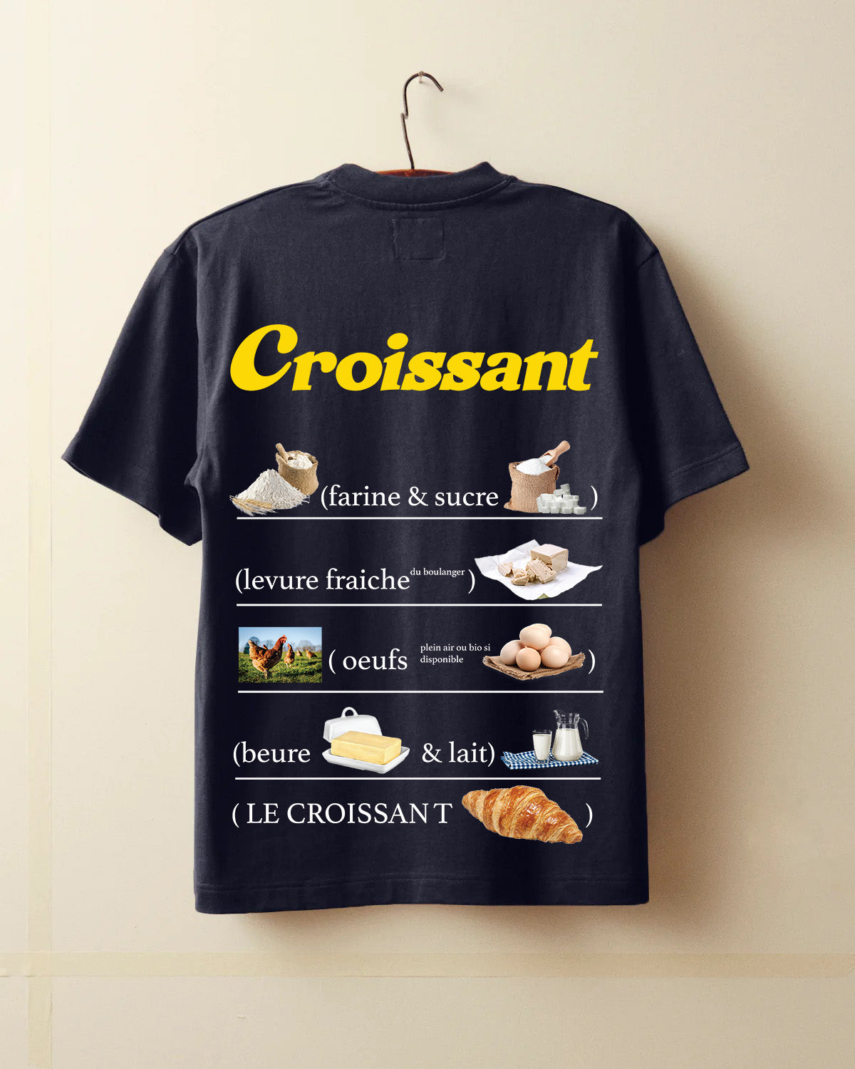 T-shirt Croissant - Bleu marine