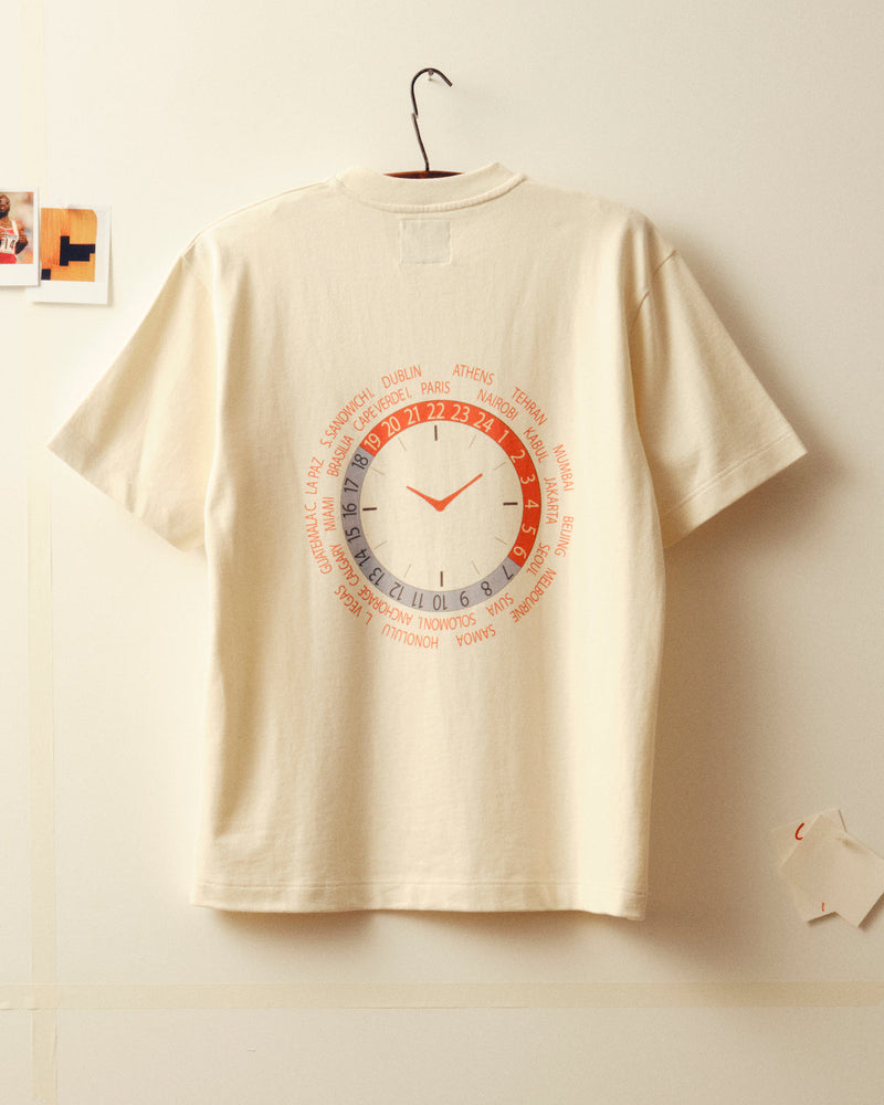 World Clock t-shirt - Ecru