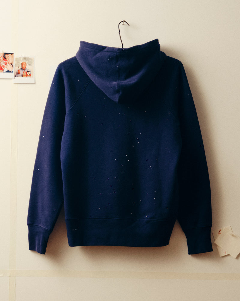 Action painting hoodie - Navy