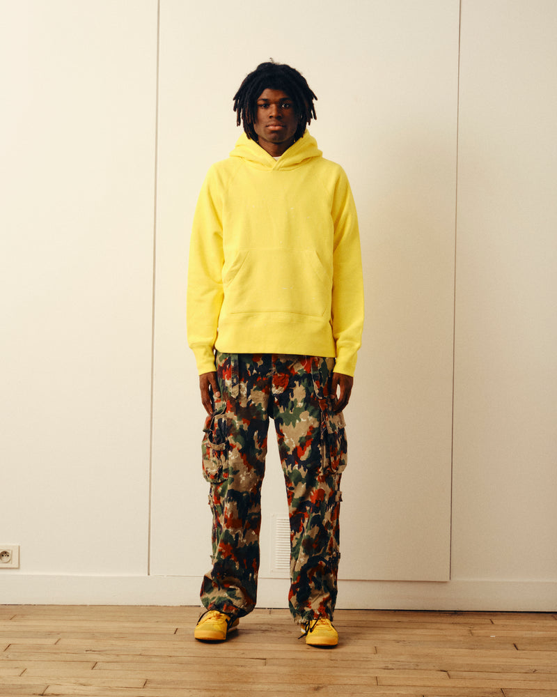 Action painting hoodie - Yellow