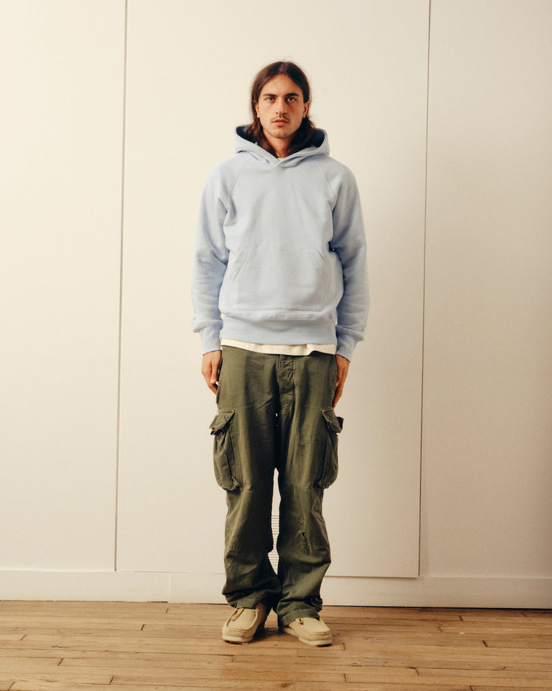 Action painting hoodie - Light Blue