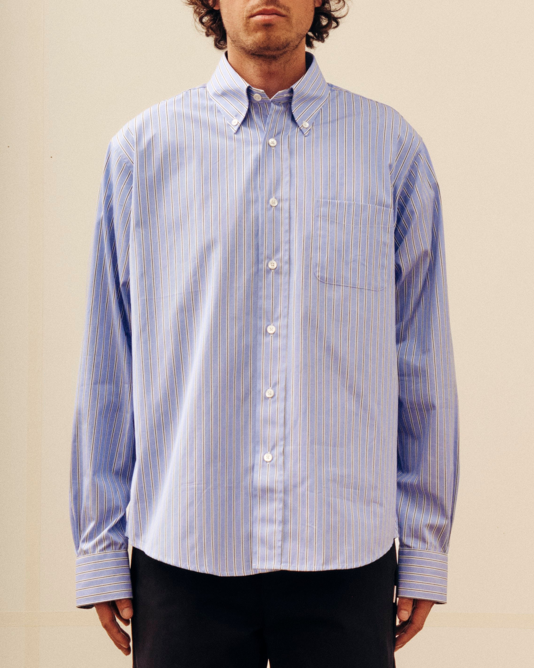 Logo shirt - Blue stripes