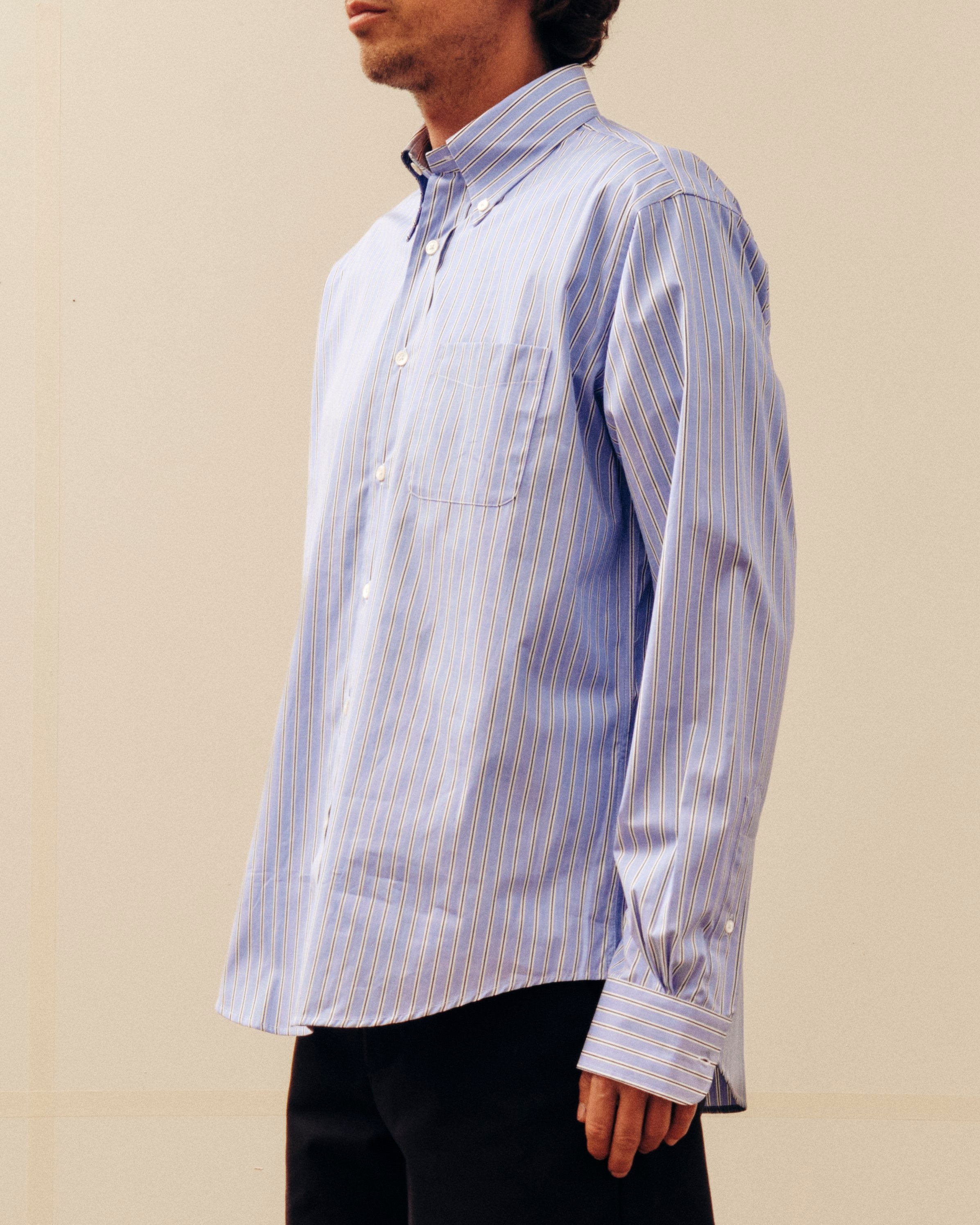 Logo shirt - Blue stripes
