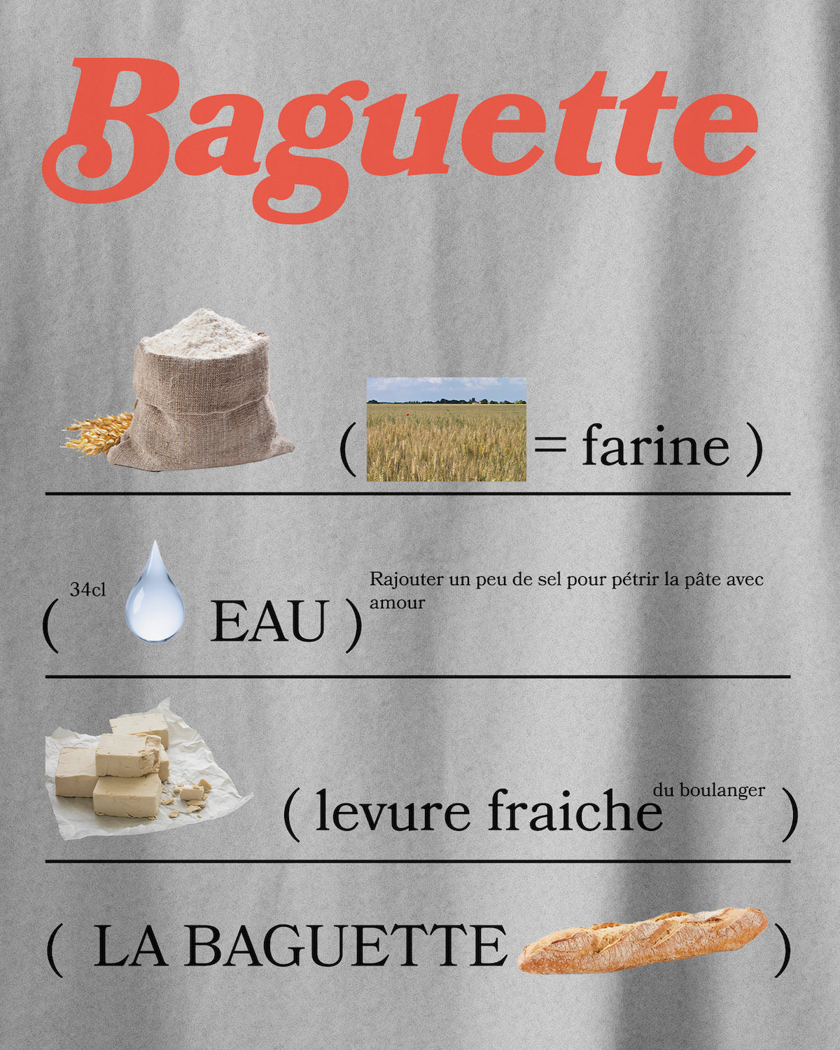 T-shirt Baguette - Gris chiné
