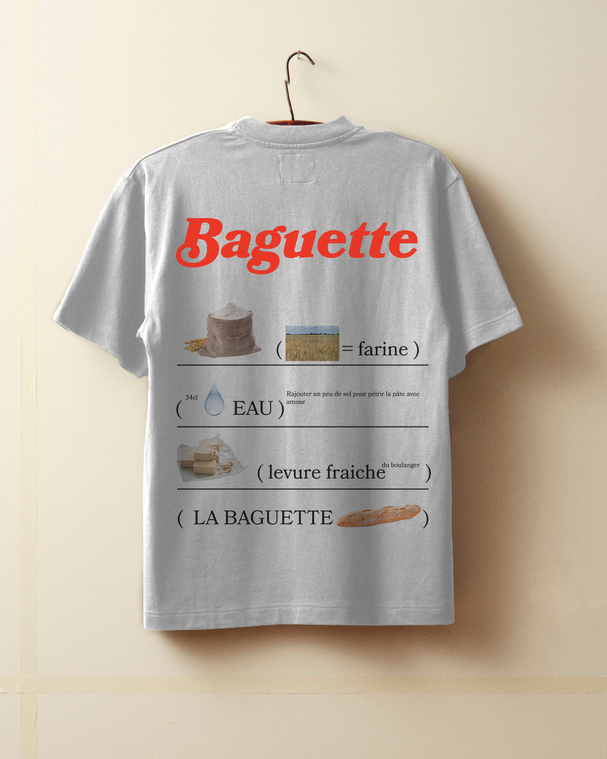 T-shirt Baguette - Gris chiné