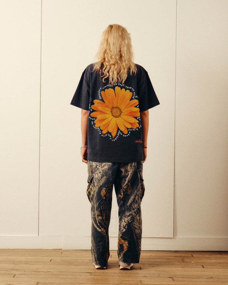 Flower Power t-shirt - Off-Black