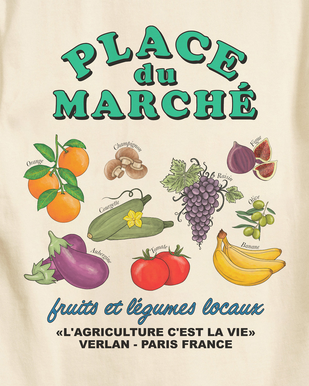 T-shirt Marché - Blanc cassé