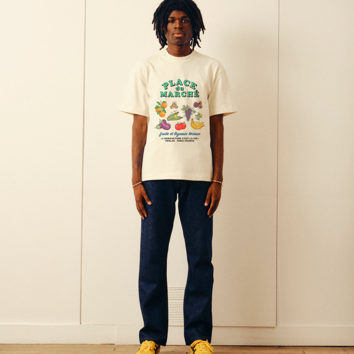 T-shirt Marché Blanc cassé Verlan