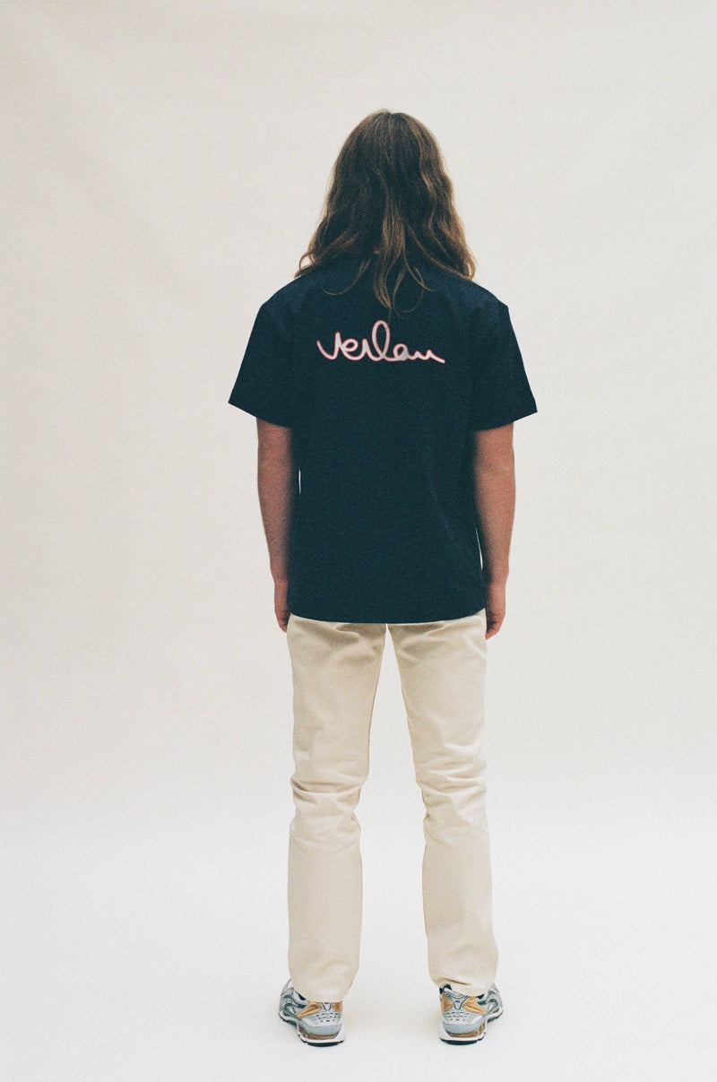 Navy t-shirt with branding