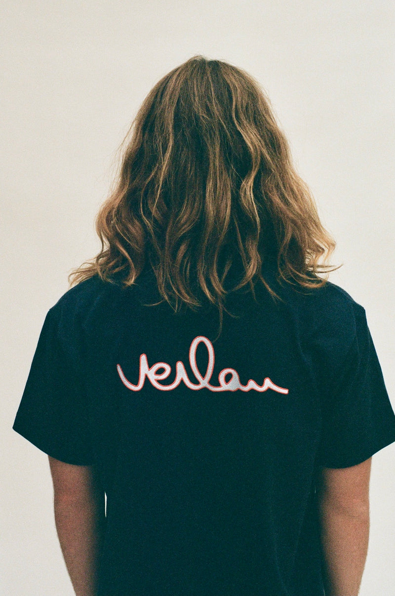 Navy t-shirt with branding