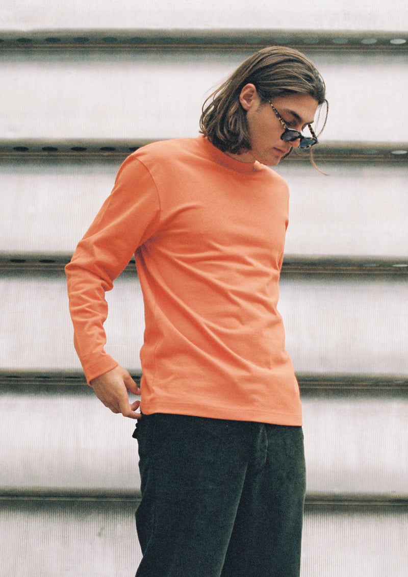 Orange long sleeve t-shirt - Sleeve branding