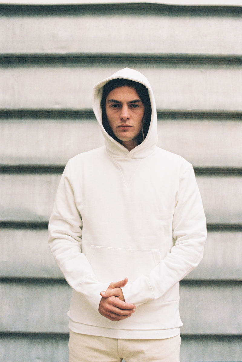 ECRU HOODIE - ENGLISH GREEN GROSGRAIN