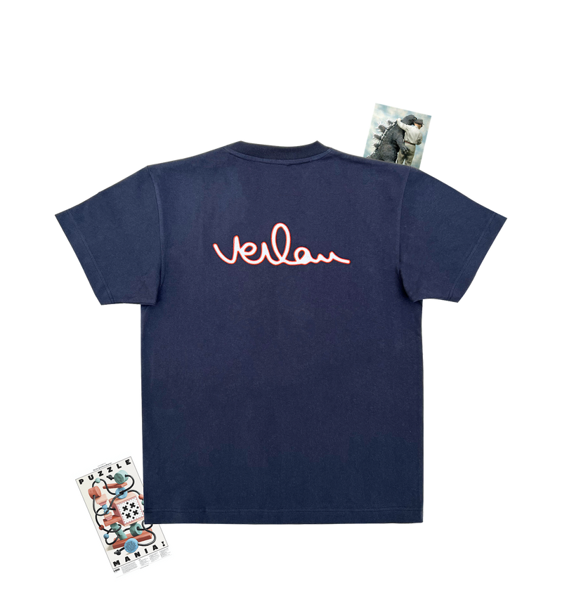 Navy t-shirt with branding