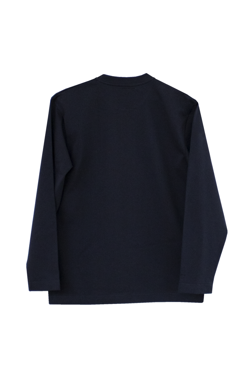 NAVY LONG SLEEVE T-SHIRT - SLEEVE BRANDING