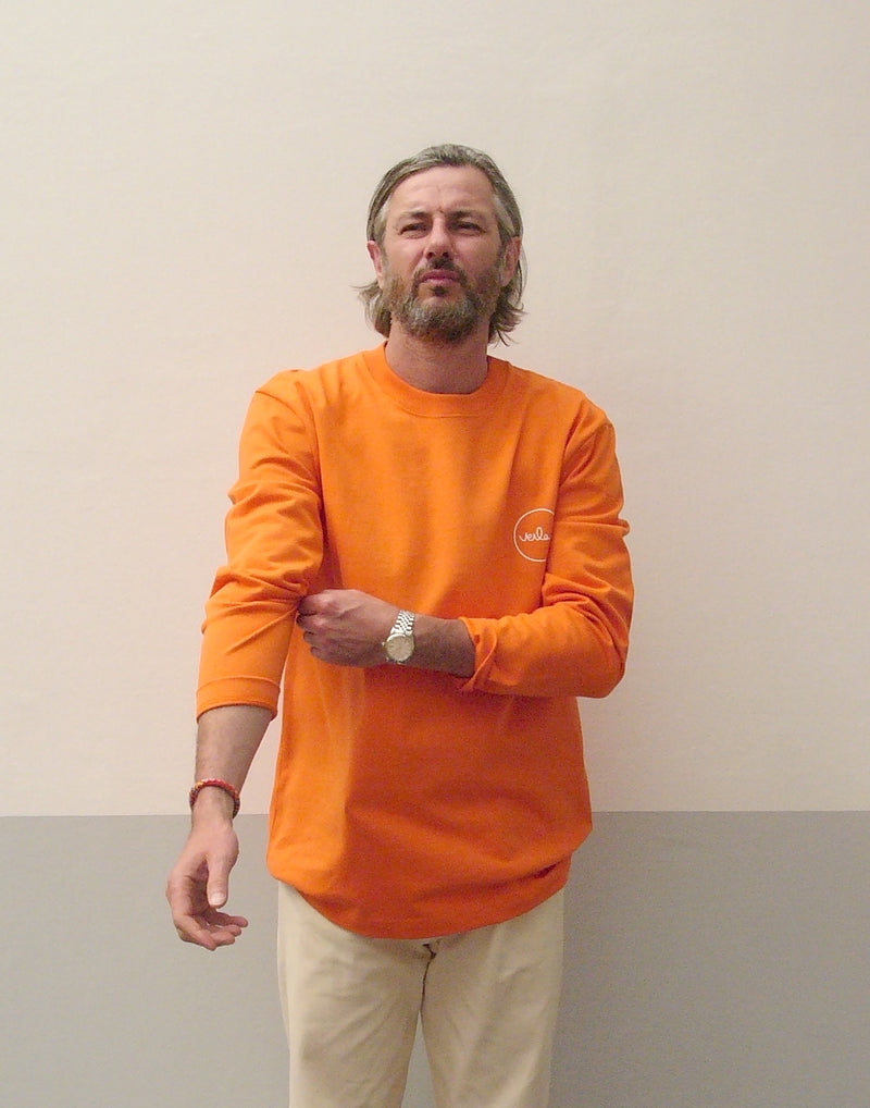 Orange long sleeve t-shirt - Front and back branding
