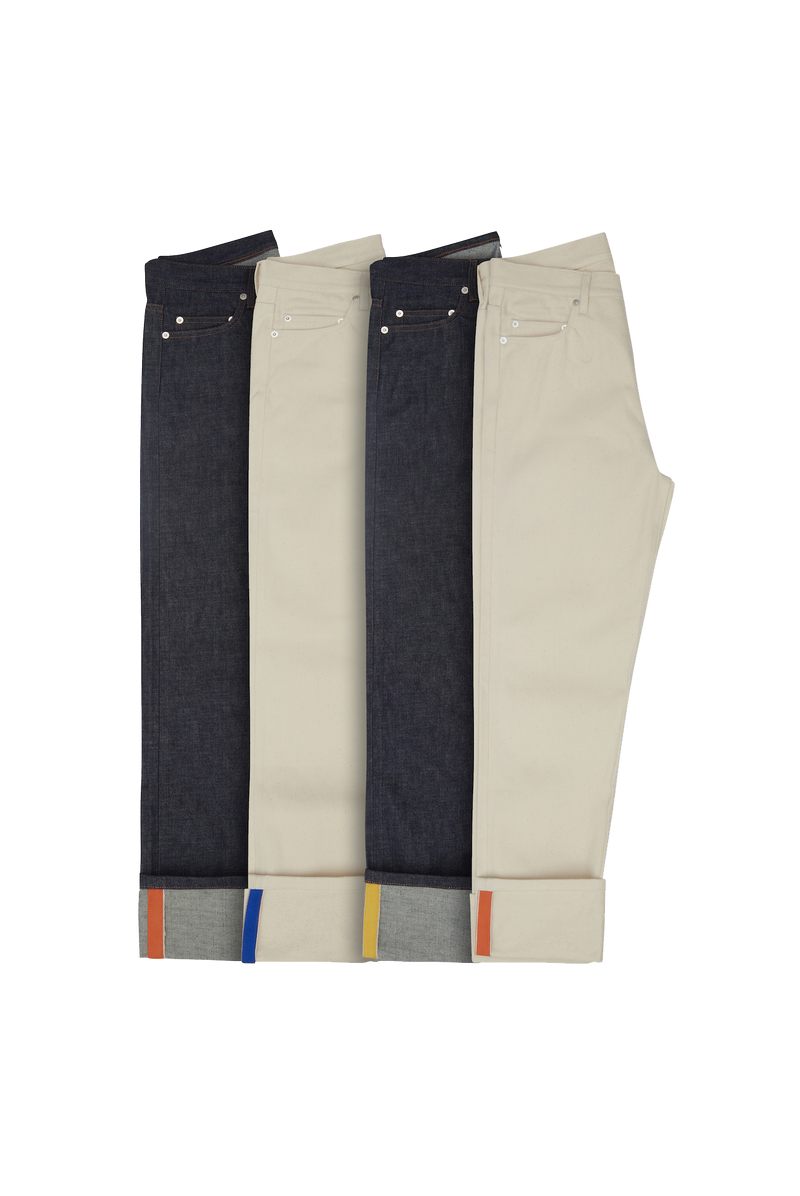 RAW BLUE DENIM - YELLOW GROSGRAIN