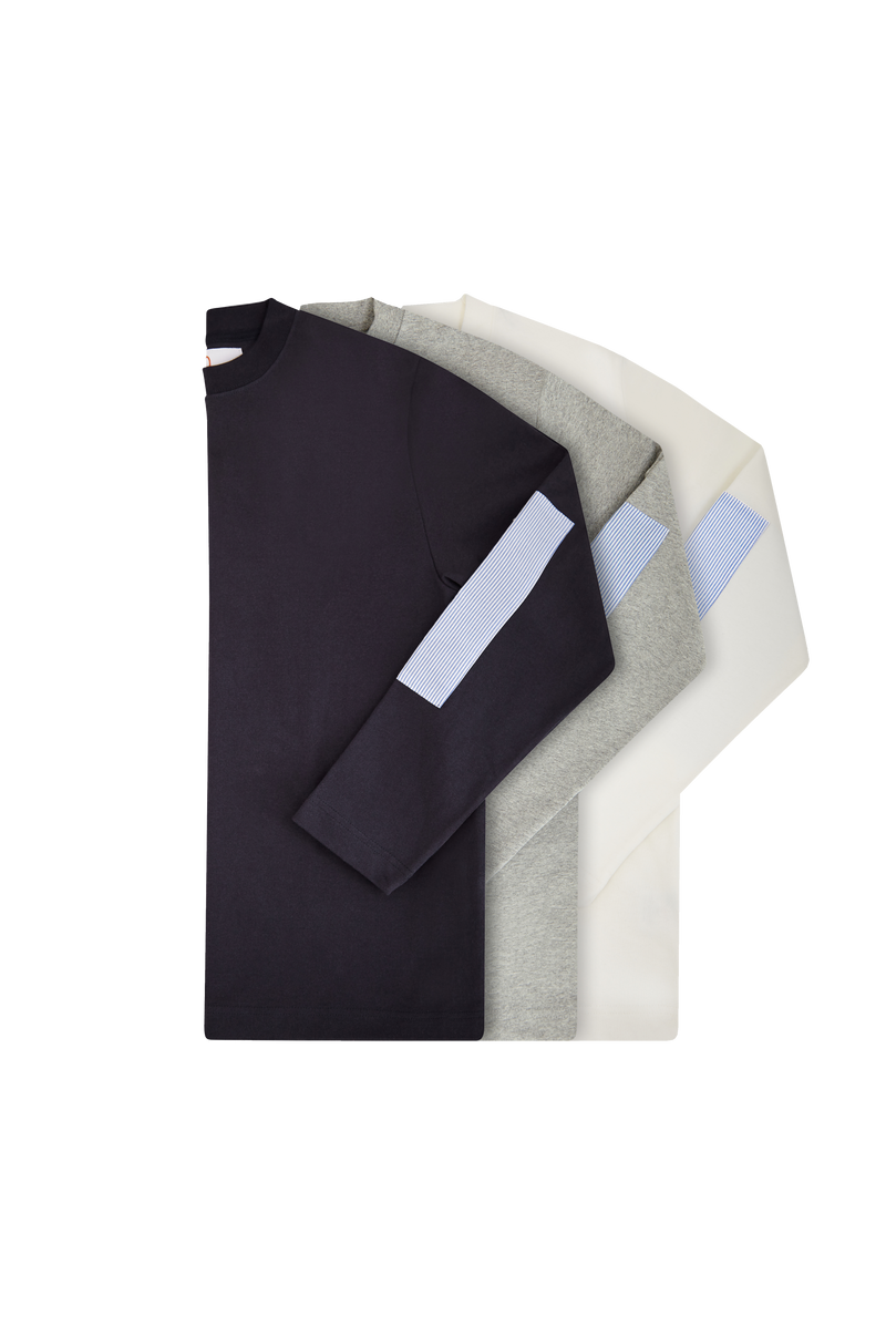 GREY LONG SLEEVE T-SHIRT WITH SHIRT PATCH
