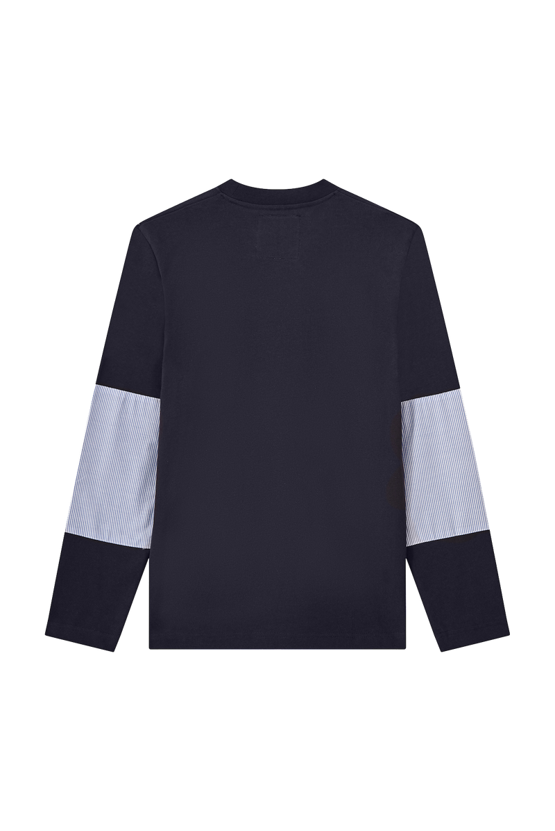 NAVY LONG SLEEVE T-SHIRT WITH PATCH