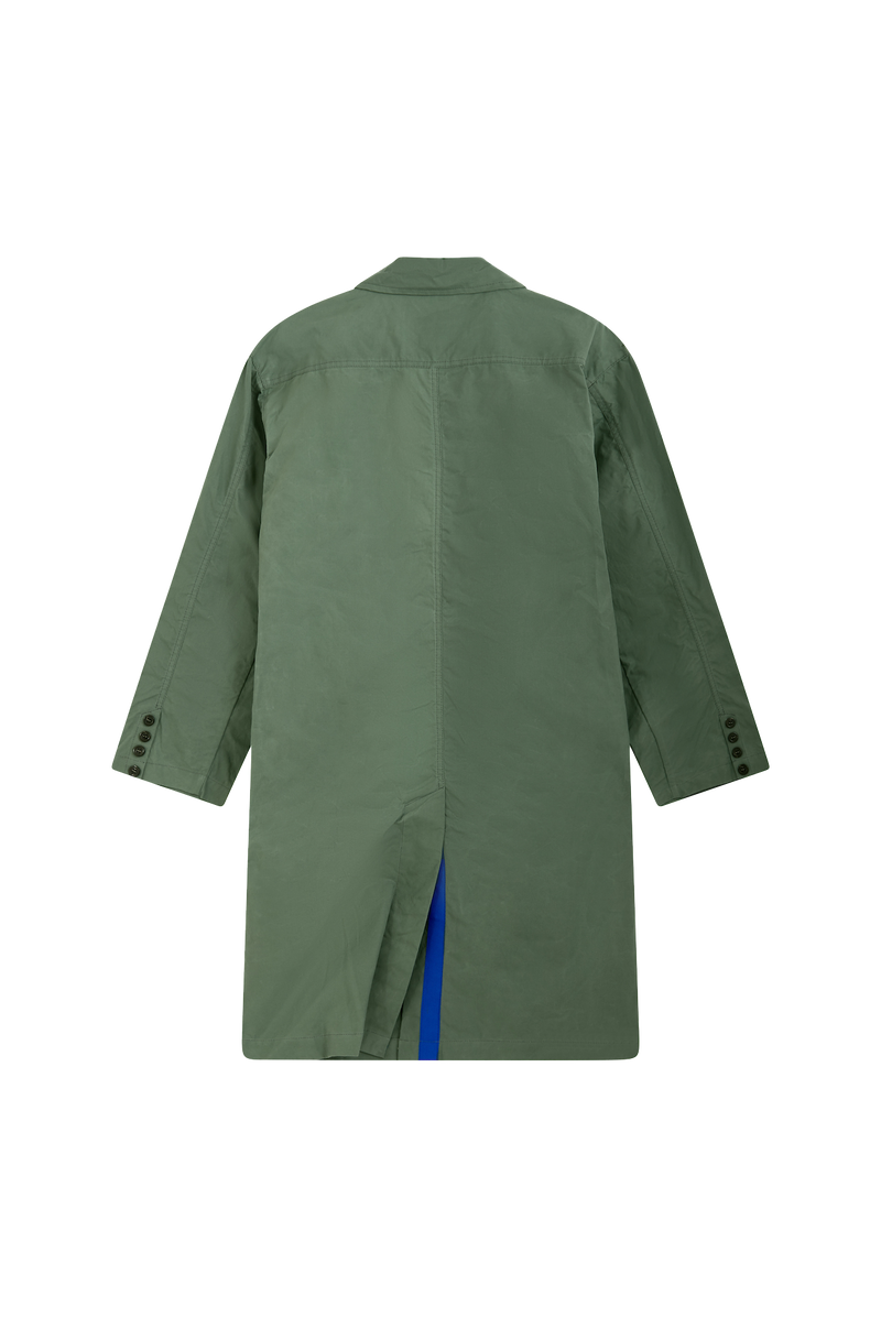 GREEN RAINCOAT - ROYAL BLUE GROSGRAIN