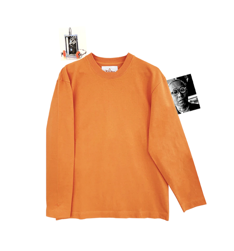 Orange long sleeve t-shirt - Sleeve branding